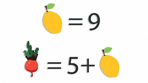 Vypočítejte ovocnou rovnici, a odhalte tak číslo skryté za otazníkem